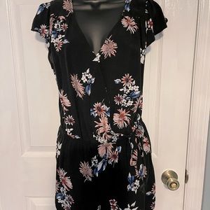 Black floral romper